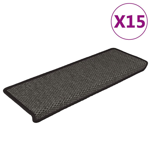 Covorașe scări autoadezive, 15 buc. antracit 65x21x4 cm sisal - WALTI WALTI