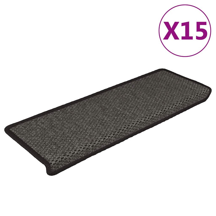 Covorașe scări autoadezive, 15 buc. antracit 65x21x4 cm sisal - WALTI WALTI