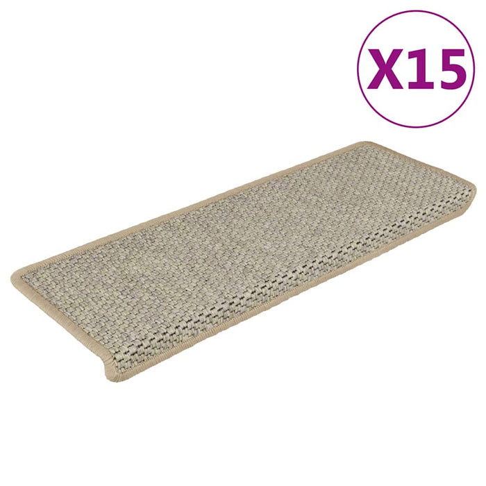 Covorașe scări autoadezive, 15 buc. verde deschis 65x21x4 cm, sisal WALTI