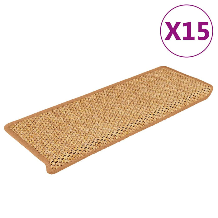 Covorașe scări autoadezive, 15 buc. aspect sisal, 65x21x4cm sisal - WALTI WALTI