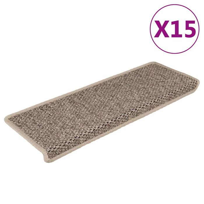 Covorașe scări autoadezive, 15 buc. bej 65x21x4 cm aspect sisal - WALTI WALTI