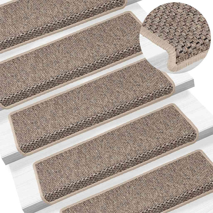 Covorașe scări autoadezive, 15 buc. bej 65x21x4 cm aspect sisal - WALTI WALTI