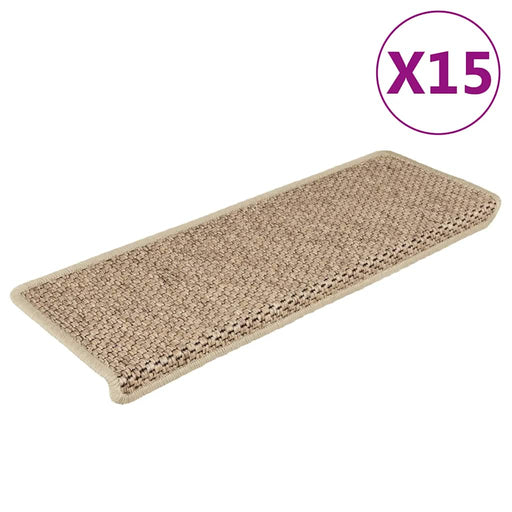 Covorașe scări autoadezive 15buc nisipiu 65x21x4cm aspect sisal - WALTI WALTI