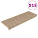 Covorașe scări autoadezive 15buc nisipiu 65x21x4cm aspect sisal - WALTI WALTI