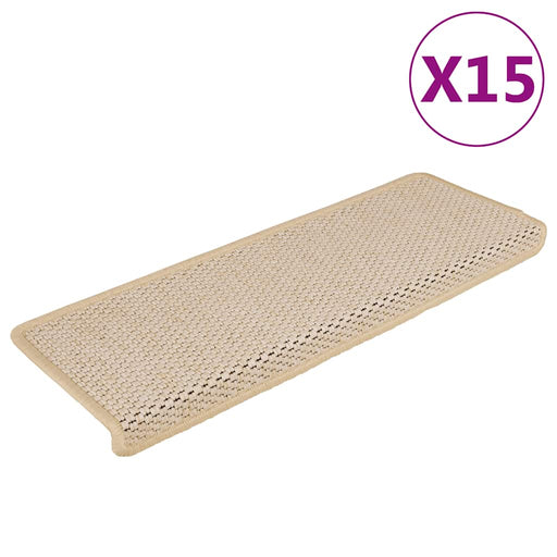 Covorașe scări autoadezive, 15 buc., Berber, 65x21x4 cm, sisal - WALTI WALTI