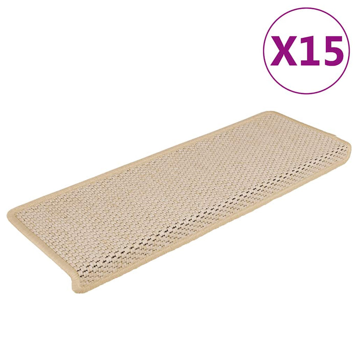 Covorașe scări autoadezive, 15 buc., Berber, 65x21x4 cm, sisal - WALTI WALTI