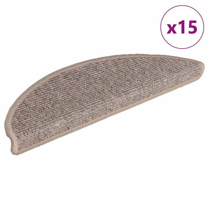 Covorașe pentru scări, 15 buc., 56x17x3 cm, bej închis, semirotunde - WALTI WALTI