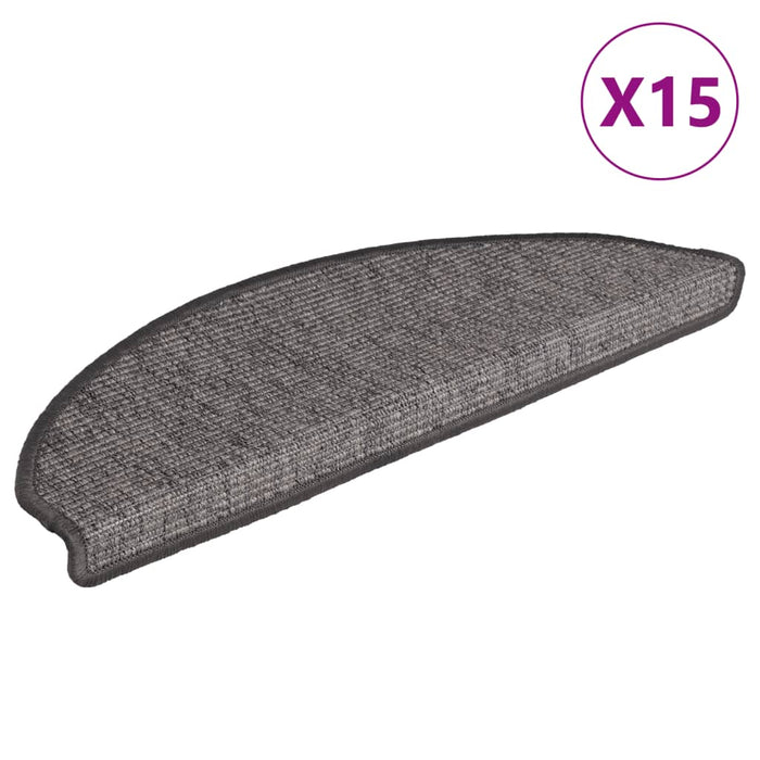 Covorașe pentru scări, 15 buc., 65x21x4 cm, bej și gri, semirotunde, mari - WALTI WALTI