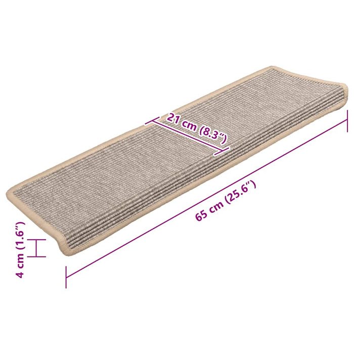 Covorașe pentru scări, 15 buc., 65x21x4 cm, margini dreptunghiulare argintii - WALTI WALTI