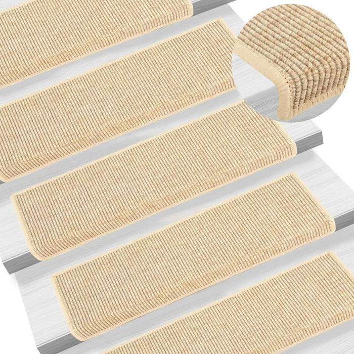 Covorașe scări autoadezive 15 buc. bej deschis 65x21x4cm sisal - WALTI WALTI