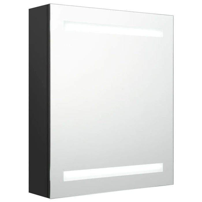 Dulap de baie cu oglindă și LED, negru, 50x14x60 cm - WALTI WALTI