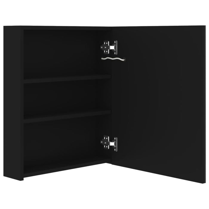Dulap de baie cu oglindă și LED, negru, 50x14x60 cm - WALTI WALTI