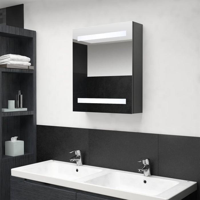 Dulap de baie cu oglindă și LED-uri, gri, 50x14x60 cm - WALTI WALTI