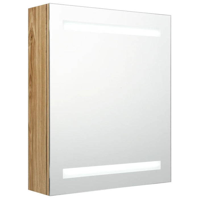 Dulap de baie cu oglindă și LED, stejar, 50x14x60 cm - WALTI WALTI