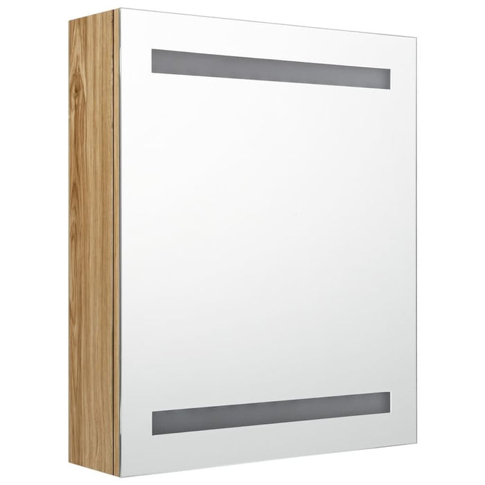 Dulap de baie cu oglindă și LED, stejar, 50x14x60 cm - WALTI WALTI