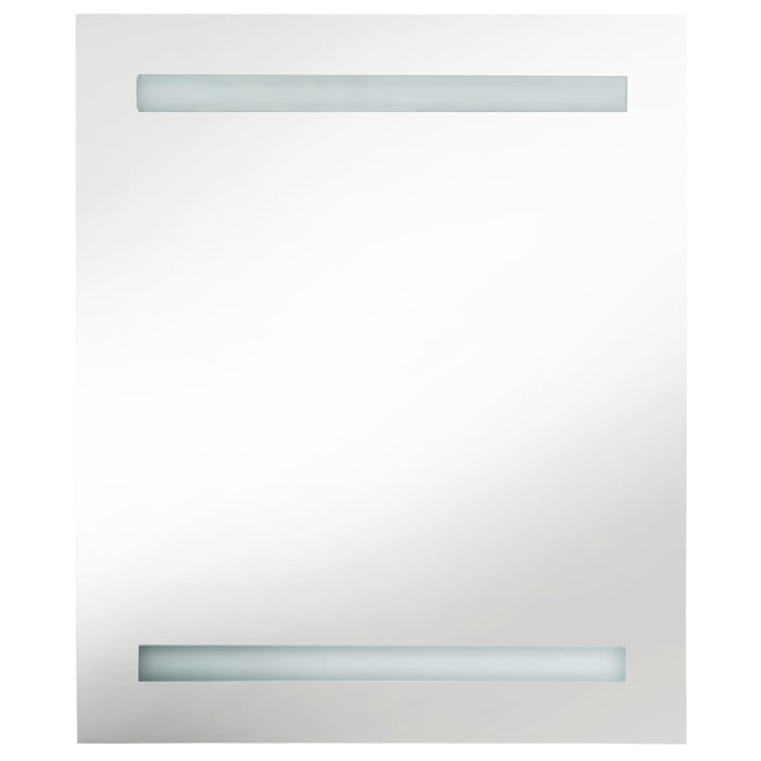 Dulap de baie cu oglindă și LED, alb și stejar, 50x14x60 cm - WALTI WALTI