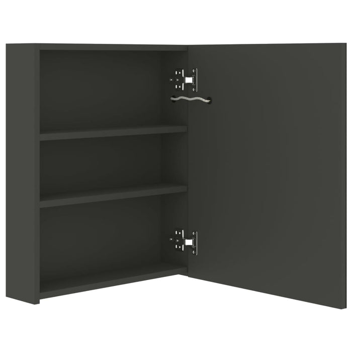 Dulap de baie cu oglindă și LED, antracit, 50x14x60 cm - WALTI WALTI