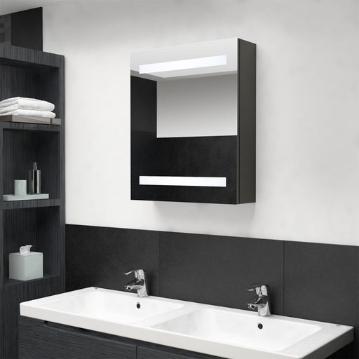 Dulap de baie cu oglindă și LED, antracit, 50x14x60 cm - WALTI WALTI