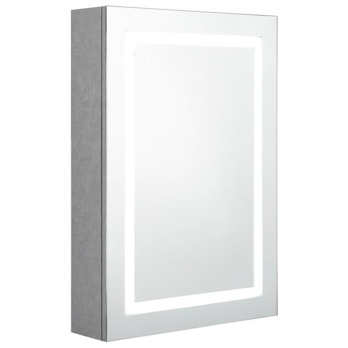 Dulap de baie cu oglindă și LED, gri beton, 50x13x70 cm - WALTI WALTI