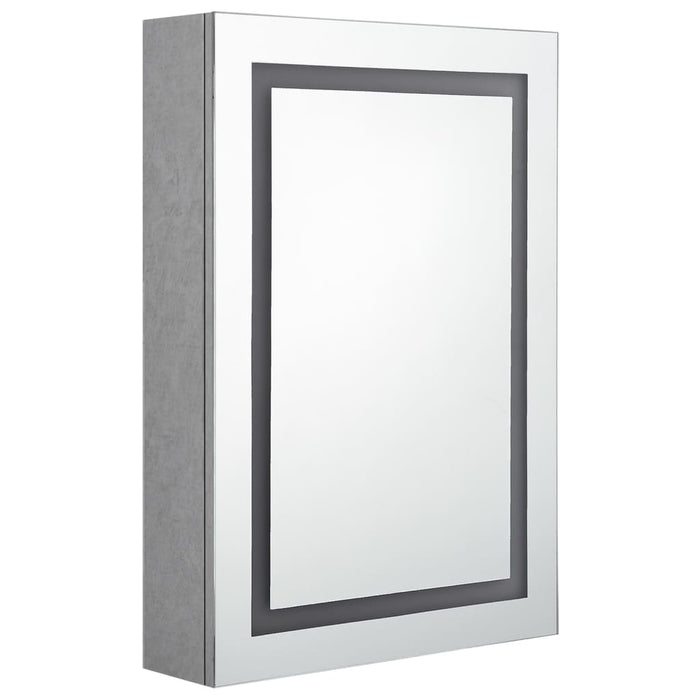 Dulap de baie cu oglindă și LED, gri beton, 50x13x70 cm - WALTI WALTI