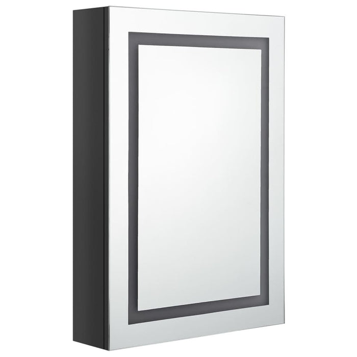 Dulap de baie cu oglindă și LED, negru strălucitor, 50x13x70 cm - WALTI WALTI