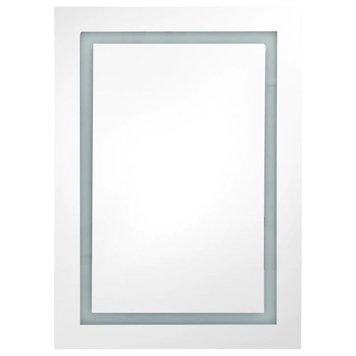 Dulap de baie cu oglindă și LED, gri strălucitor, 50x13x70 cm - WALTI WALTI