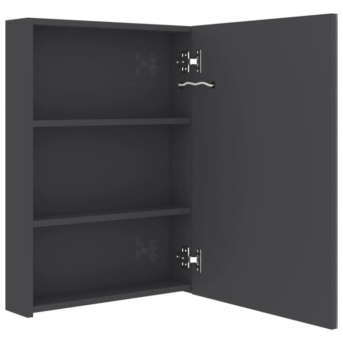 Dulap de baie cu oglindă și LED, gri strălucitor, 50x13x70 cm - WALTI WALTI