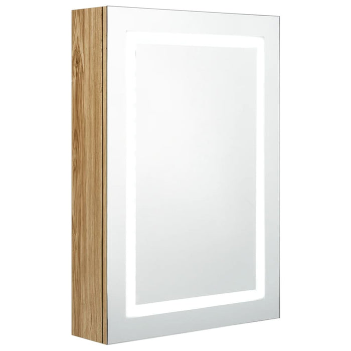 Dulap de baie cu oglindă și LED, stejar, 50x13x70 cm - WALTI WALTI