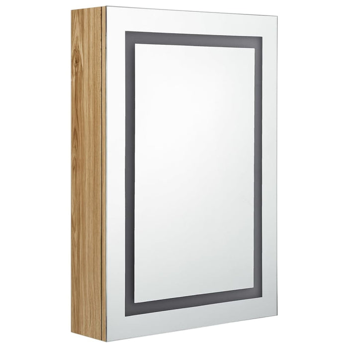 Dulap de baie cu oglindă și LED, stejar, 50x13x70 cm - WALTI WALTI