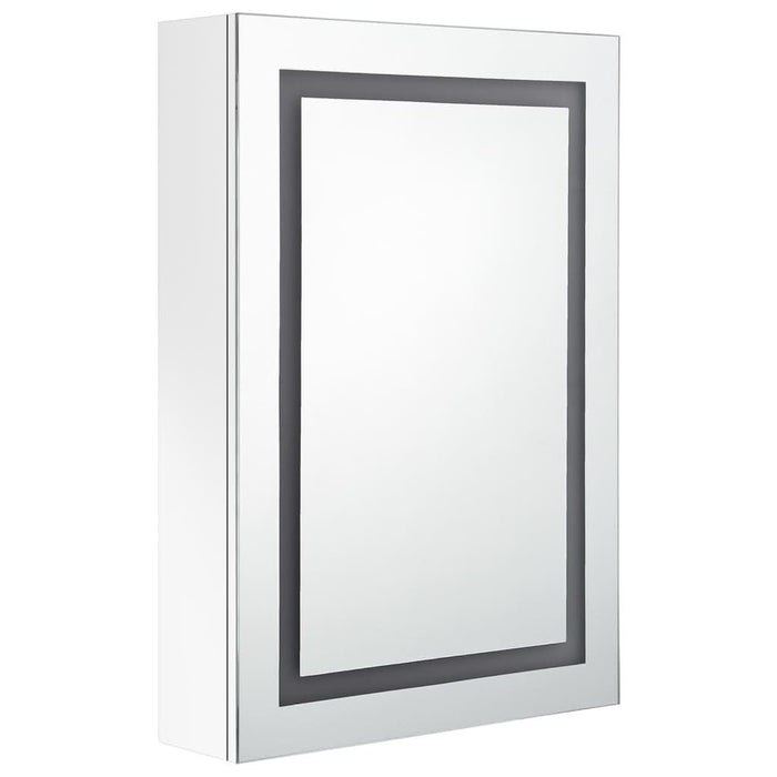 Dulap de baie cu oglindă și LED, alb strălucitor, 50x13x70 cm - WALTI WALTI
