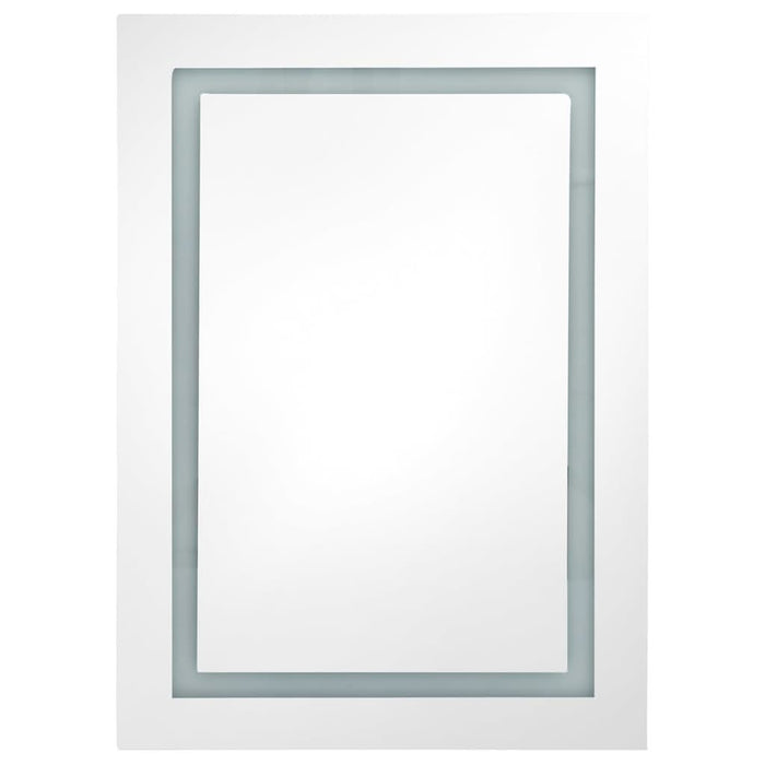 Dulap de baie cu oglindă și LED, alb strălucitor, 50x13x70 cm - WALTI WALTI