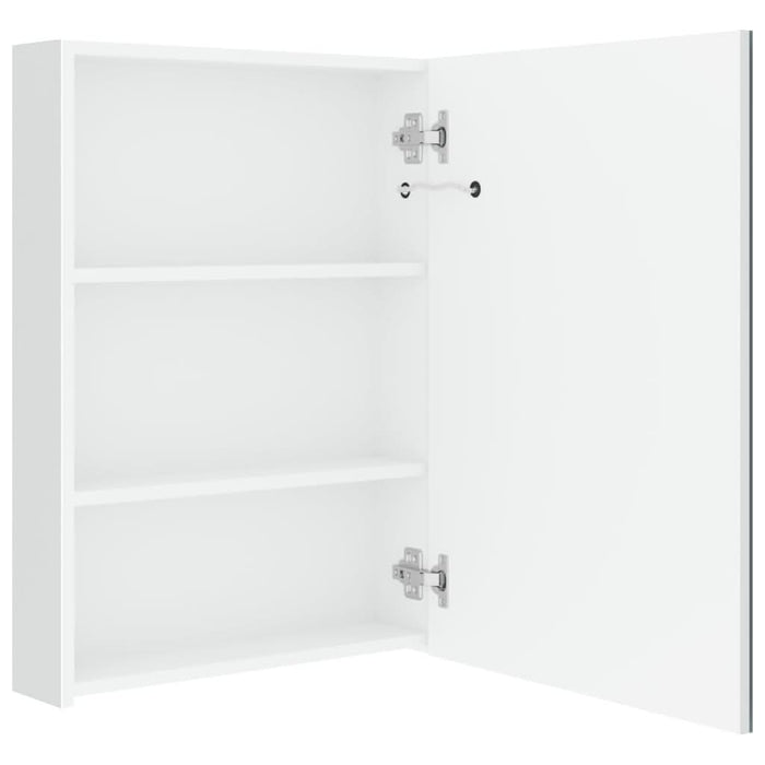 Dulap de baie cu oglindă și LED, alb strălucitor, 50x13x70 cm - WALTI WALTI