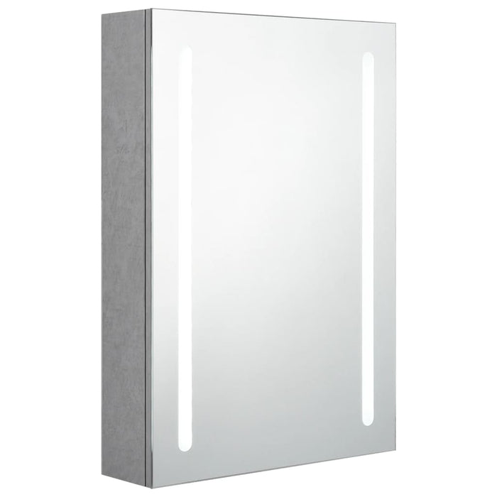 Dulap de baie cu oglindă și LED, gri beton, 50x13x70 cm - WALTI WALTI