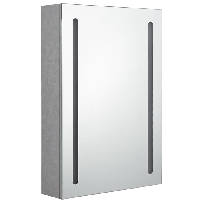 Dulap de baie cu oglindă și LED, gri beton, 50x13x70 cm - WALTI WALTI