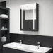 Dulap de baie cu oglindă și LED, negru strălucitor, 50x13x70 cm - WALTI WALTI