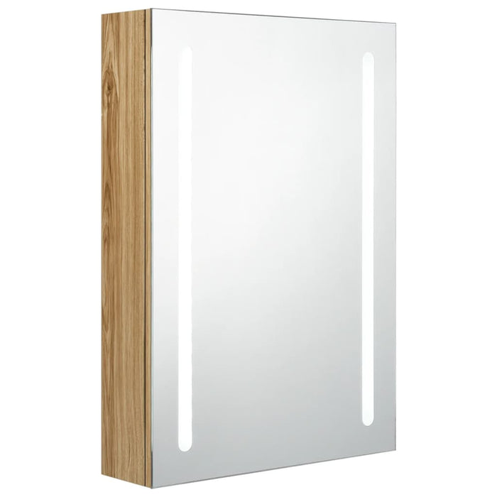 Dulap de baie cu oglindă și LED, stejar, 50x13x70 cm - WALTI WALTI