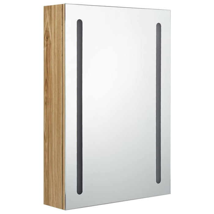 Dulap de baie cu oglindă și LED, stejar, 50x13x70 cm - WALTI WALTI