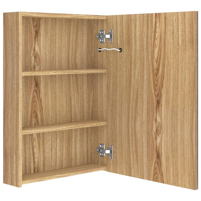 Dulap de baie cu oglindă și LED, stejar, 50x13x70 cm - WALTI WALTI