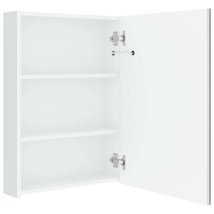 Dulap de baie cu oglindă și LED, alb strălucitor, 50x13x70 cm - WALTI WALTI