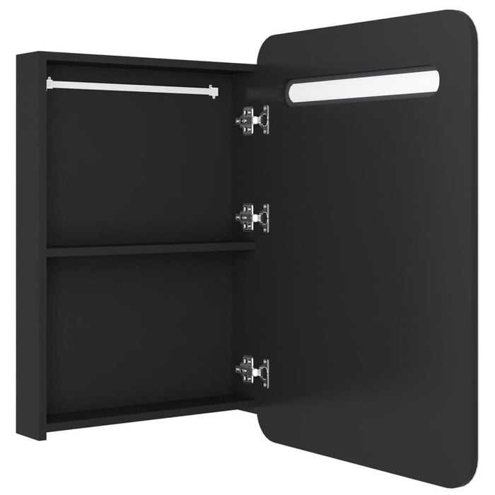 Dulap de baie cu oglindă și LED, negru, 60x11x80 cm - WALTI WALTI