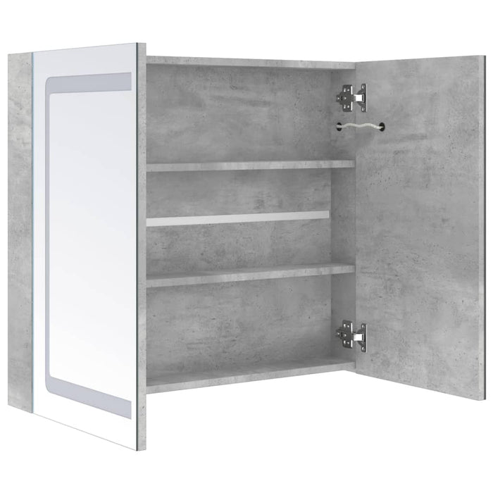 Dulap de baie cu oglindă și LED, gri, 80x12x68 cm - WALTI WALTI