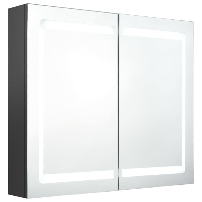 Dulap de baie cu oglindă și LED, gri, 80x12x68 cm - WALTI WALTI
