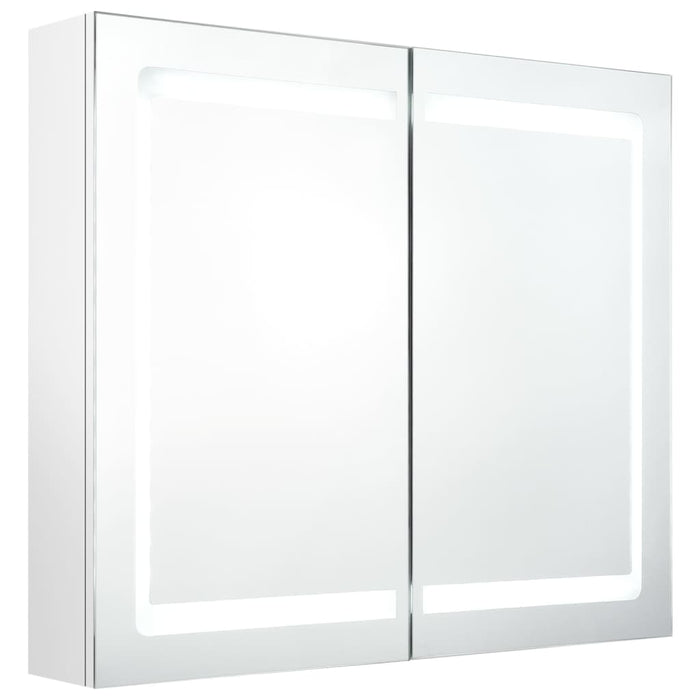 Dulap de baie cu oglindă și LED, alb strălucitor, 80x12x68 cm - WALTI WALTI