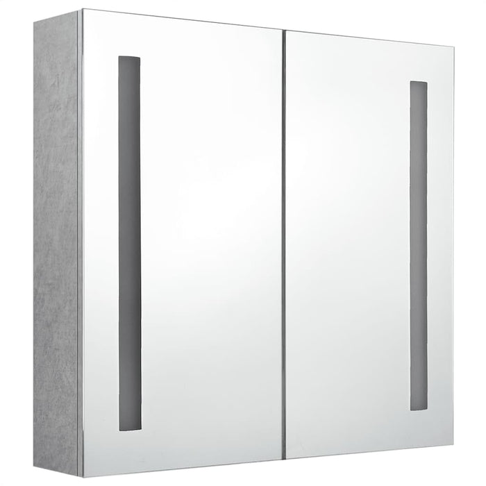 Dulap de baie cu oglindă și LED, gri beton, 62x14x60 cm - WALTI WALTI