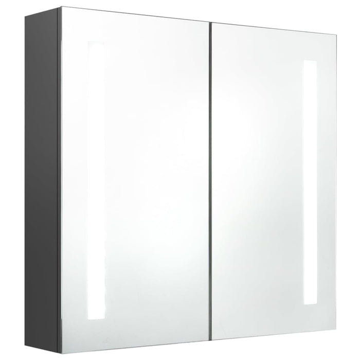 Dulap de baie cu oglindă și LED, gri, 62x14x60 cm WALTI