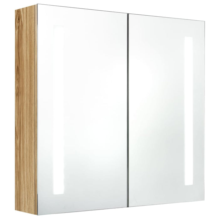 Dulap de baie cu oglindă și LED, stejar, 62x14x60 cm - WALTI WALTI
