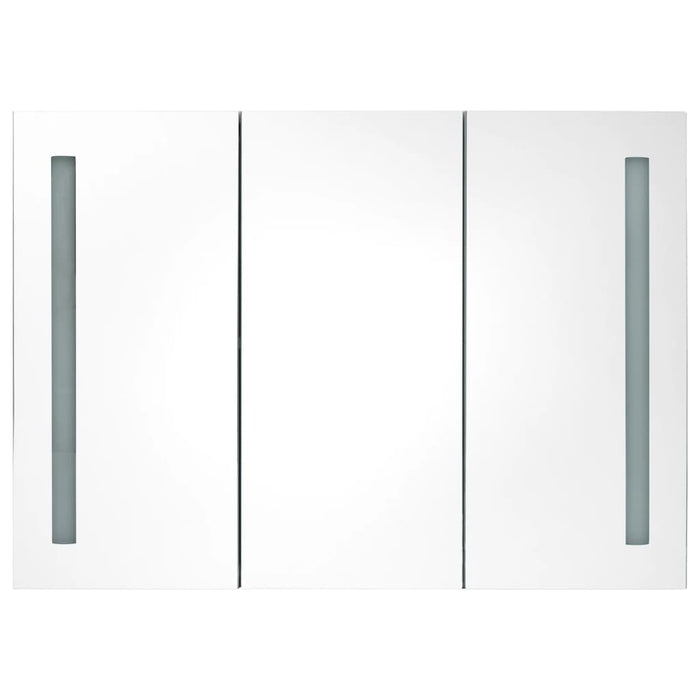 Dulap de baie cu oglindă și LED, gri beton, 89x14x62 cm - WALTI WALTI
