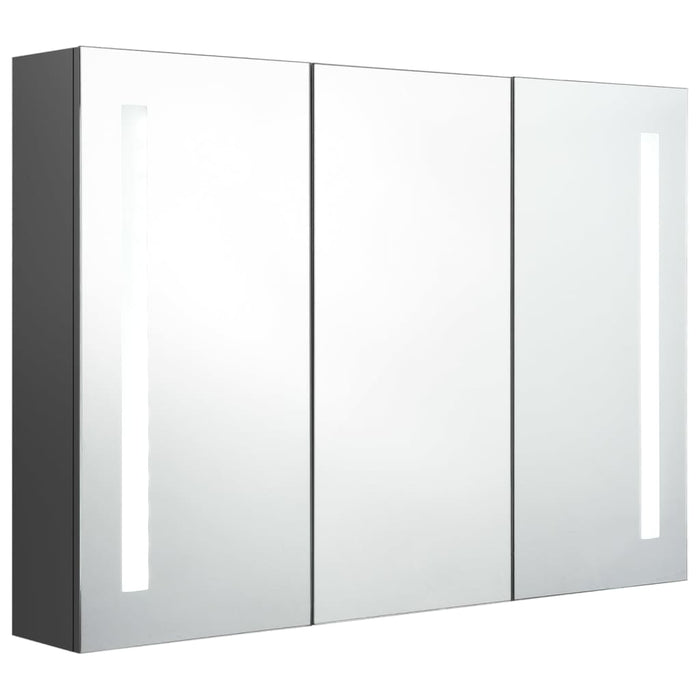 Dulap de baie cu oglindă și LED, gri, 89x14x62 cm - WALTI WALTI