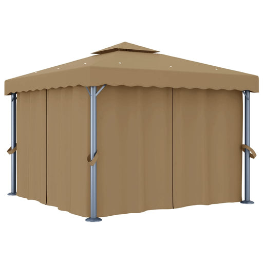 Pavilion cu perdea, gri taupe, 3x3 m, aluminiu - WALTI WALTI