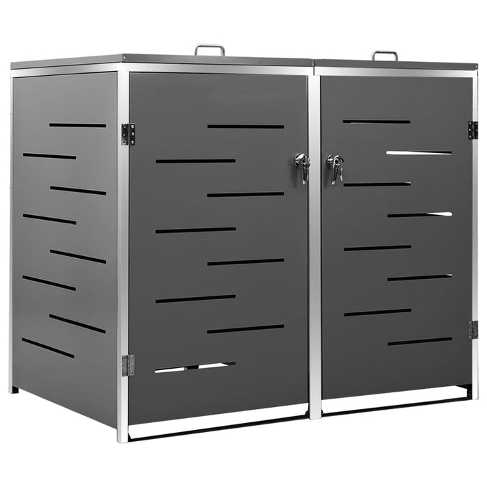 Magazie pentru două pubele, 138x77,5x115 cm, oțel inoxidabil WALTI